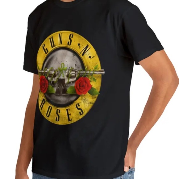 🆕 GUNS N ROSES- Unisex T-Shirt NIP- Sz L Classic Band Logo T-Shirt - Picture 4 of 7